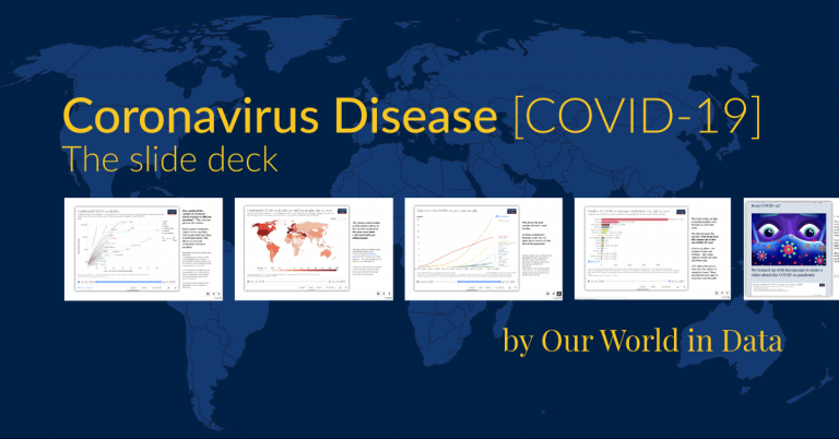 Coronavirus slide deck banner on owid background