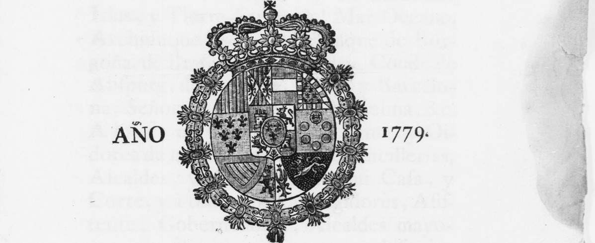 Manuscript page with coat of arms from the "Laws & Statutes: Agriculture, Conservation, Hunting and Fishing" project in the Spanish legal documents campaign.