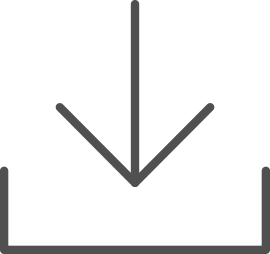 Line drawing graphic of a down arrow and box