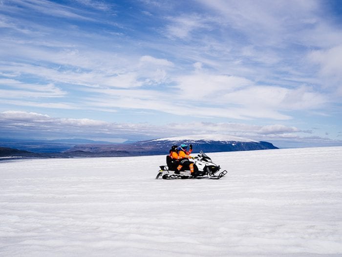Lonely snowmobile in Iceland