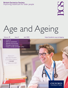 Cover image of current issue from Age and Ageing