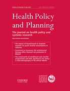 Cover image of current issue from Health Policy and Planning