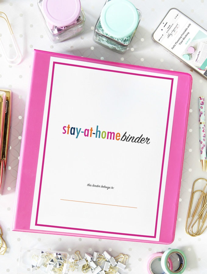 Printable Stay-at-Home Binder Cover